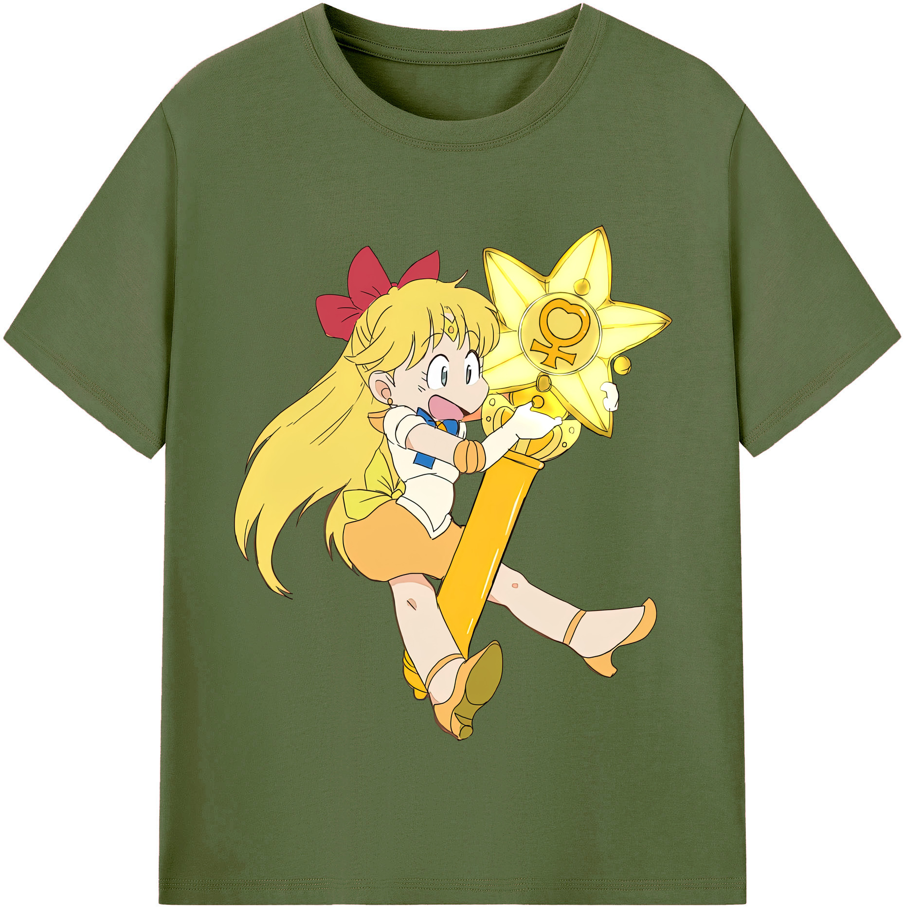 （画像用） 美少女戦士セーラームーン 愛野 美奈子 あいの みなこ Sailor Moon Aino Minako 綿100％半袖Tシャツ（フロントプリント）